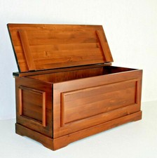Massivholz Wäschetruhe kirschfarben holz kiste Truhen-bank Sitztruhe Bett-truhe