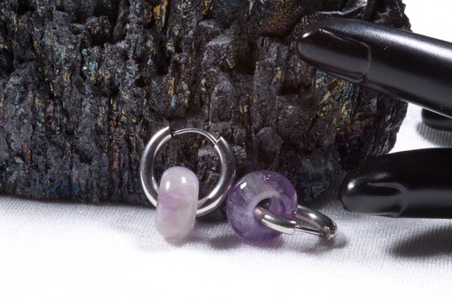 Edelstein amethyst creolen - edelstein,