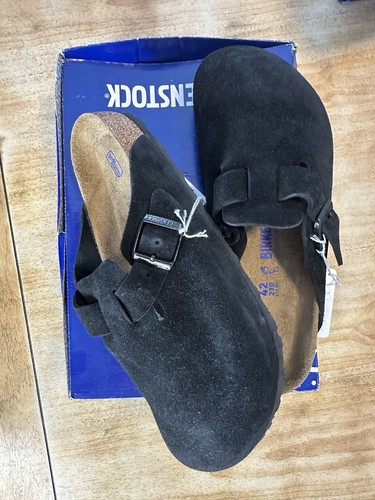 Birkenstock boston suede black - birkenstock,