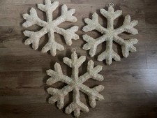 3 XL Sisal Schneeflocken  50 cm Fenster Deko Weihnachten (ohne Beleuchtung)