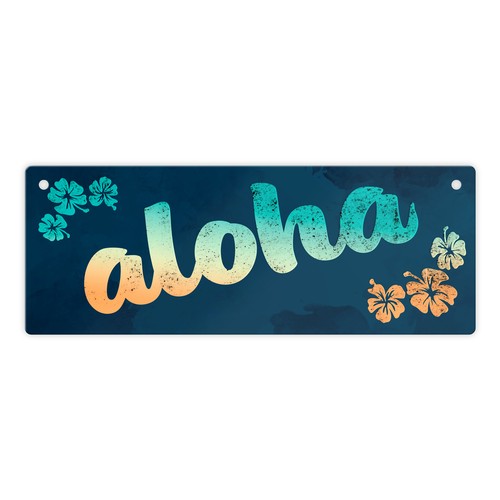 Metallschild mit hawaii - metallschild,