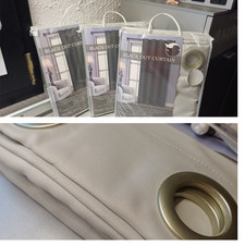 Verdunklungs Gardine Schals Vorhänge grau 140x260 cm NEU