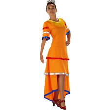 Spanierin Damen Kostüm / Karneval Fasching Spanisches Oranges Flamenco Kleid