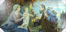 Jesus mit Familie Madonna Josef Heiligenschein Giovanni Kunstdruck Rar 005