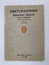 Noten . Gretchaninoff. Viertes Streichquartett. Opus 124.      Partitur.