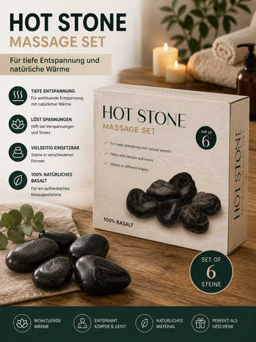 Hot stone massage set - hot,
