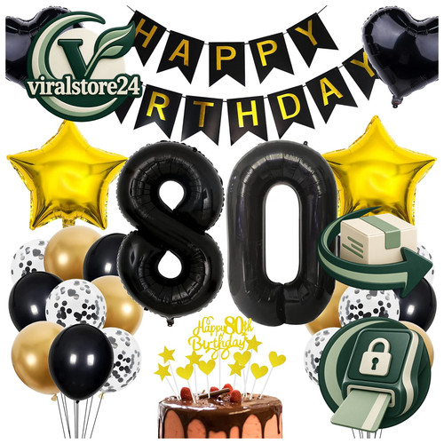 Geburtstag deko tortendeko - 80.,