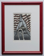 Tomas Bim: Farblithographie/ Farb- Lithographie - Zirkuszelt- signiert - 27/100