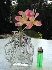 Glas Vase Blockvase Orchideen