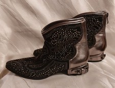 Foreverfolie Damen Schuhe Stiefel Stiefeletten Strasssteine Schwarz Neu Gr. 39