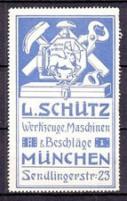 426357/ Reklamemarke – L. Schütz - Werkzeuge, Maschinen & Beschläge - München