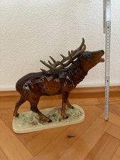 CORTENDORF Porzellanfigur röhrender Hirsch Nr. 2017A, Vintage, ca. 60er Jahre