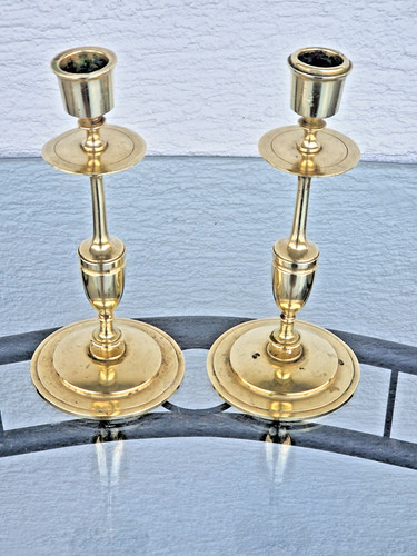 Antike messing kerzenhalter - messing,