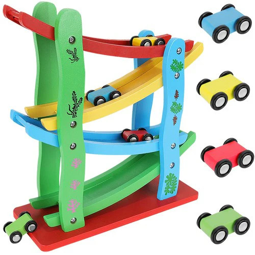 Holzrutsche spielzeug mit - holzrutsche,