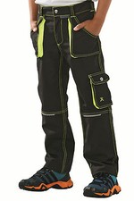 Planam Junior Arbeitshose für Kinder Bundhose Spielhose anthrazit gelb