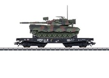 Märklin 48879, Flachwagen beladen mit BW Leopard 1A1, DB, Neu & OVP, H0 AC