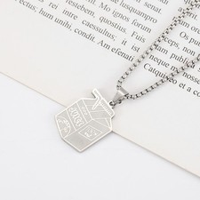 Edelstahl --Saftbox Anhänger Halskette Persönlichkeit Hip Hop Halskette 