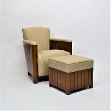 Hocker Alfred Square für Clubsessel Lounge Designer Art Deco Leder Cigar Vintage