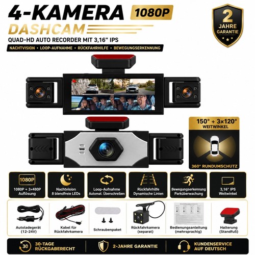 4kanal dashcam auto vorne - auto,
