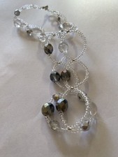 Funkelnd Kurze Kette Halskette Choker KLAR Glasperlen Rocailles Handarbeit 