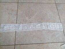 Spitze Häkel Handarbeit 80 x 10 cm Nähen Handarbeit weiß Schlafe Wohl
