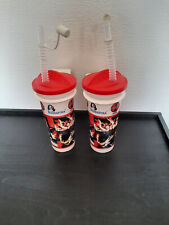 2 Coca-Cola Kölnarena Lanxessarena Becher Deckel Trinkhalm Hartplastik Freizeit