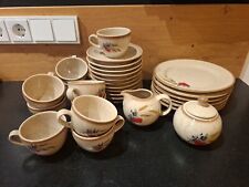 Kaffeeservice, Älter, Braun, Feldblumen, 27 Teilig