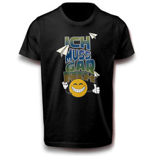 Lustiges Spruch T-Shirt mit Grinse-Smiley & Papierflieger