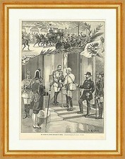 Der Besuch des Fürsten Bismarck in Berlin G. Krickel Holzstich E 9278 Gerahmt