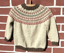 Pullover, Norweger, Christmas Berries, handgestrickt, Gr. ca 110/116 *Unikat*