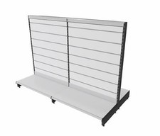 Metallregal Mittelraumgondel Gondelregal Regal 145x200 cm Paneelwand Slatwall