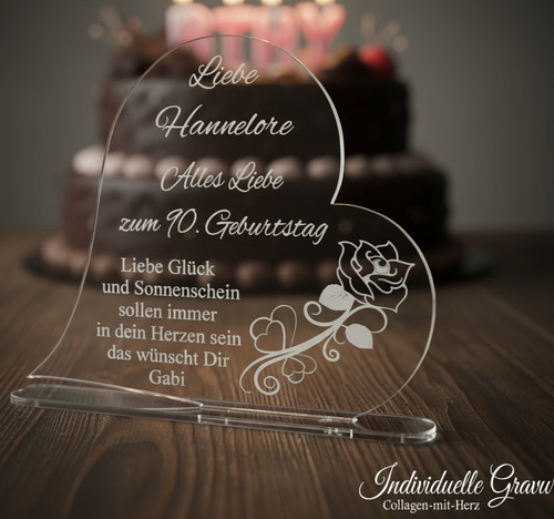 Aufsteller herz rose - ,
