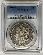 PCGS F 15 1890-CC Morgan