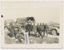 Foto Wehrmacht Soldaten, LKW, Haltekelle 2.WK (4465a)