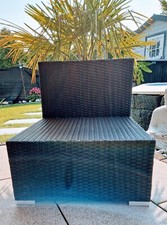 Rattan Sessel - anthrazit mit Auflage in grau / Nur an Selbstabholer.