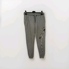 Damen Jogginghose M grau Uncle Sam Baumwolle Gummibund Print Sporthose - F10