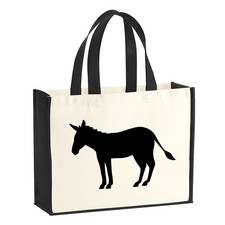 Jutetasche Esel Silhouette
