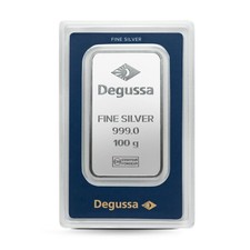 Degussa 999,9 FeinSilberbarren 100 Gramm Anlagequalität Barren versiegelt