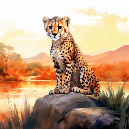 Deko bild gepard afrika - deko,