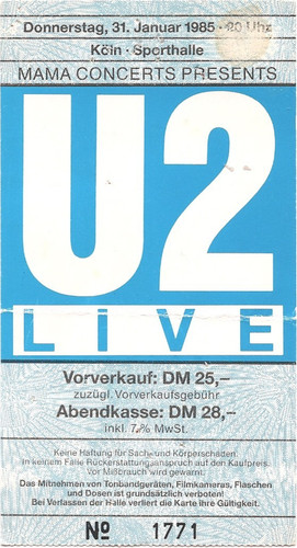 Concert 1985 köln - u2, in