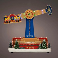 Koopman - LED beleuchtetes Weihnachtsdorf Star Chaser Karussell mit Musik und B
