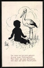 Ansichtskarte Klapperstorch