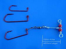 Drop Shot Montage Angeln mit 3x Jig Haken - Hecht Zander - Gummifisch - Jighaken