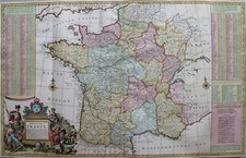 Frankreich - A New and Exact Map of France - H. Moll 1720 - Large original map