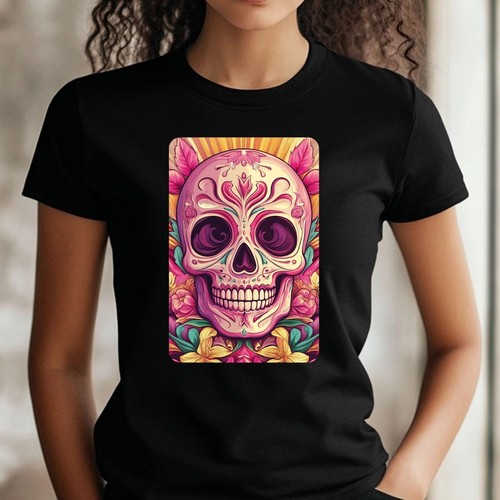 Frauen shirt rosa - t-shirt, totenkopf