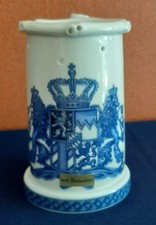 Vexierkrug Lochkrug Scherzkrug bayrisch weiß blau Bierkrug Gaudikrug 0,75 l