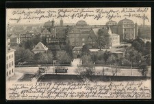 Ansichtskarte Darmstadt, Ortspartie mit Strassenbahn 1904 