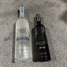 2 x Belvedere Wodka Flaschen leer. 1,75L Original & 1L Intense. 