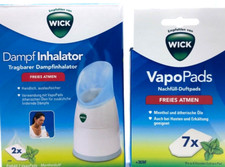 WICK Dampf-Inhalator manuell incl. 2 VapoPads Mentholduft + 7 x VAPOpads