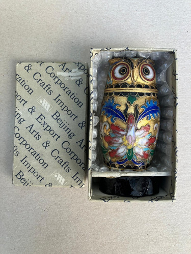 Eule vase cloisonne - &,